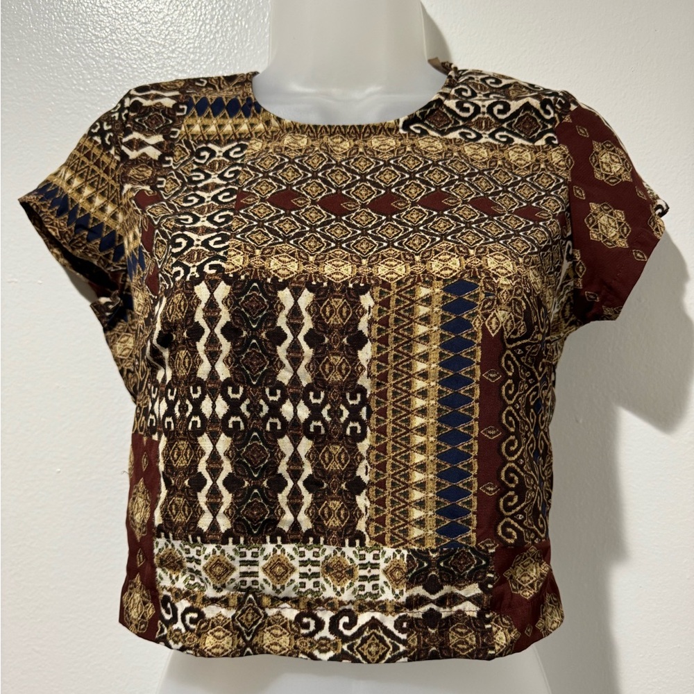 Poly Print Crop Top (Size S)